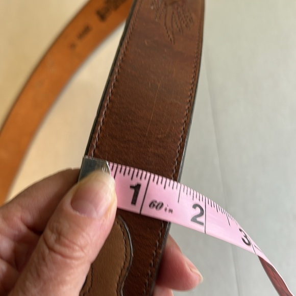 JUSTIN CLASSIC MENS BROWN WESTERN 166BO LEATHER BELT MADE IN USA SZ 34 - Picture 14 of 15